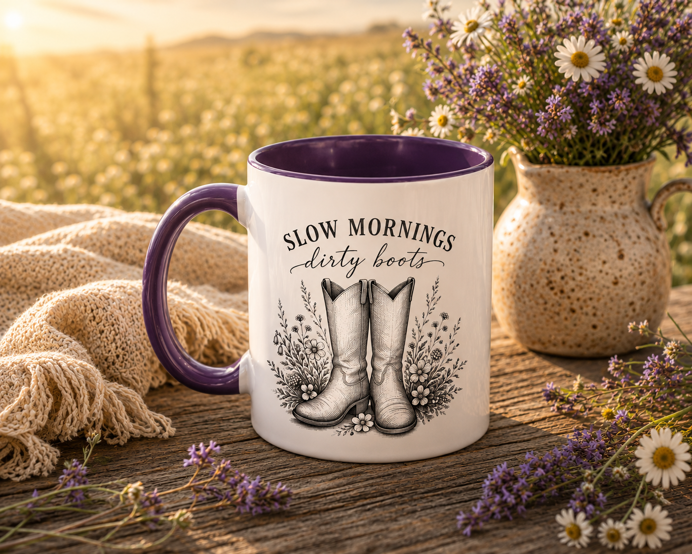 Slow Morning & Dirty Boots Wildflower Coffee Cup